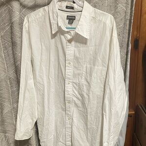 St. John's Bay Men's Crisp White Button Down Shirt